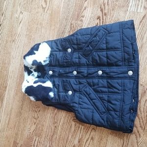 (S) Rothschild Girls's Faux Fur Collared Vest ❤ Snap Buttons ❤ Removable Collar